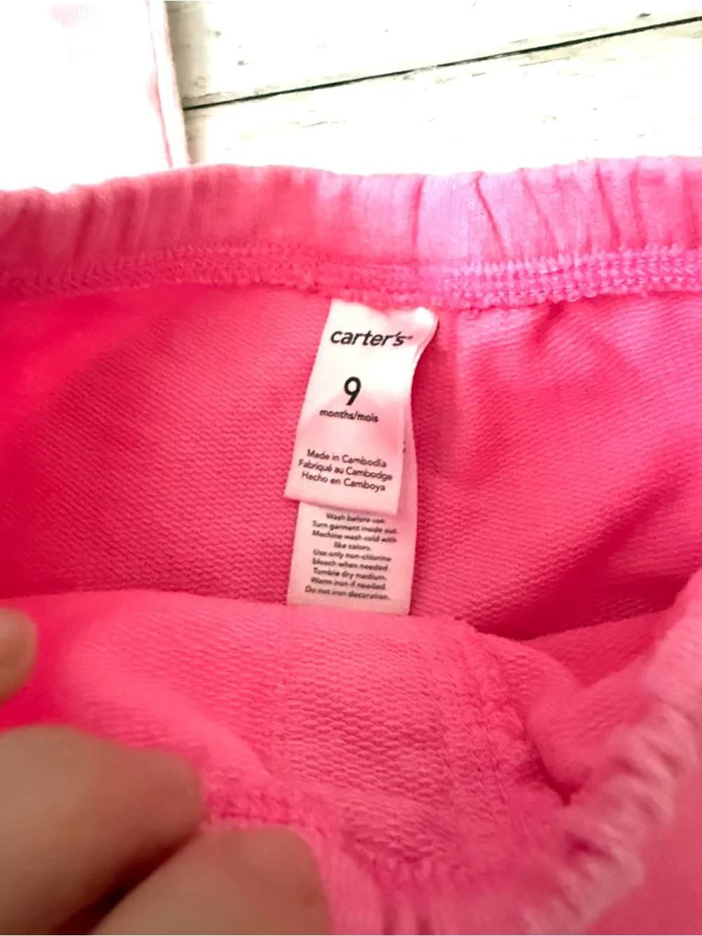 Carters 9m Baby Girl Hot Pink Outfit Set Striped I love Mommy Onesie & Pants